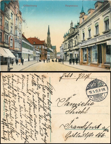 Offenburg Hauptstrasse o 19.1.1915