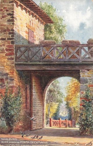 61350 Bad Homburg Saalburg Artist postcard Charles F. Flower Tucks Oilette * circa 1910