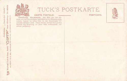 Hamburg Pferdemarkt Künstlerkarte Fritz von Kamptz Tucks Oilette * um 1910