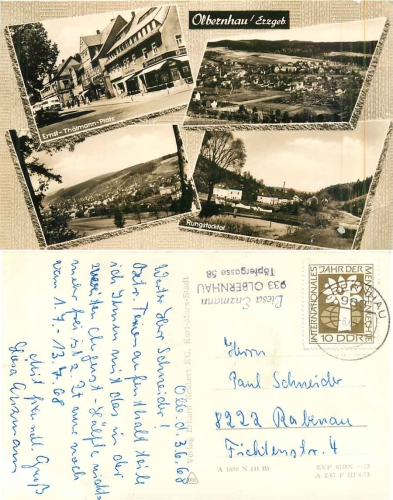 09526 Olbernhau Erzgebirge o 4.6.1968