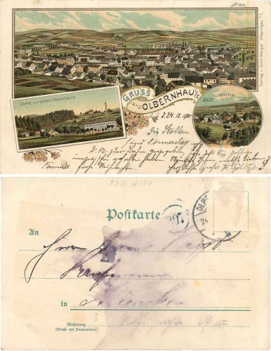 Olbernhau Erzgebirge Litho o 24.12.1900