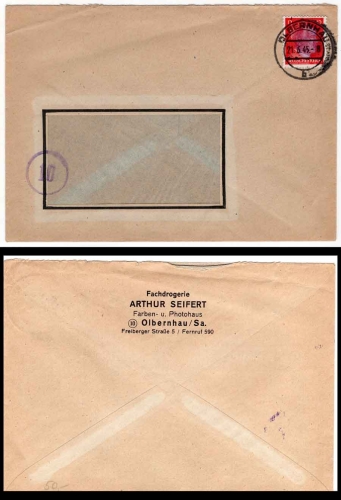 Olbernhau Saxon blackening 12 Pfennig Hitler o Olbernhau 21.6.1945