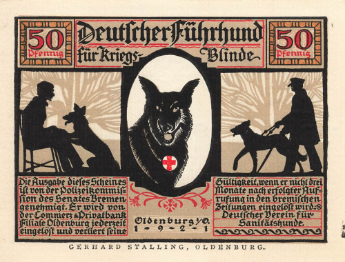 26121 Oldenburg Emergency Money Guide Dog 1921