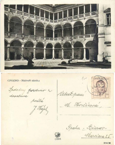 Opocno Nadvori zamku o 12.7.1949