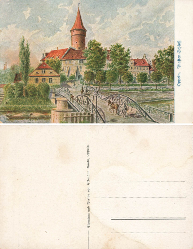 Oppeln Upper Silesia Piast Castle artist's card Opole * around 1920