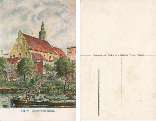 Oppeln Upper Silesia Evangelical Church Artist's card Raabe Opole * around 1920
