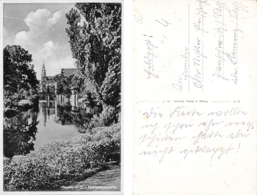 Oppeln Upper Silesia Muehlgraben Opole used around 1940