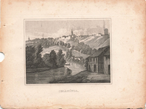 Orlamunde original steel engraving around 1840 