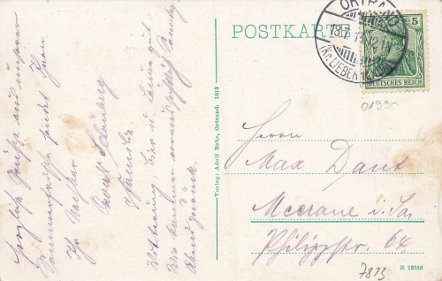 01990 Ortrand Artist's Card o 1913