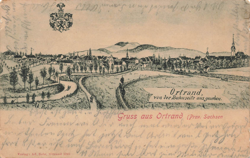 01990 Ortrand von der Bahnseite Litho o 1906