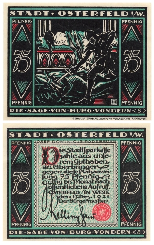 Osterfeld Westphalia emergency money 75 Pfennig 1921