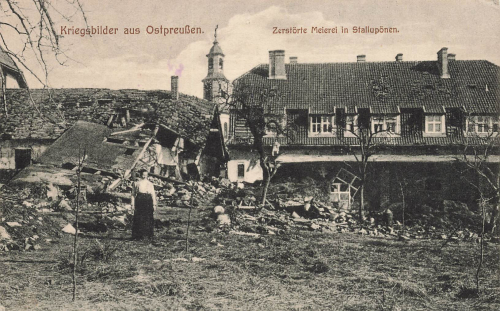 Stallupoenen destroyed the dairy in East Prussia, Nesterow, o 1915