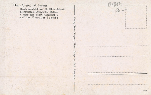 01814 Ostrau Bad Schandau Ferienheim Haus Gretel * um 1930