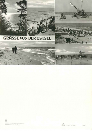 Ostsee Grüsse Großformatkarte ca. A5 um 1969