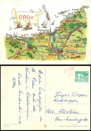 Alfred Hoppe 8021/1 Ostsee I Künstlerkarte 1974