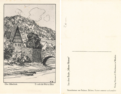 Otto Ubbelohde The world is in bloom Artist card My homeland * ca.1920