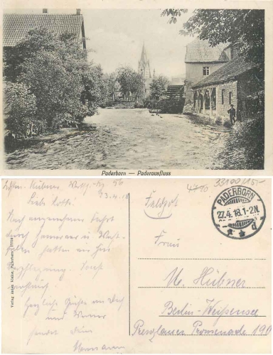 Paderborn Wassermühle o 27.4.1918