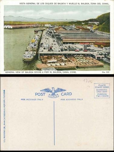 Panama Canal Zone Balboa Docks Pier 18 *ca. 1920