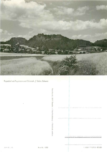 01824 Papstdorf und Gohrisch Sächsische Schweiz *1962 Hanich1552