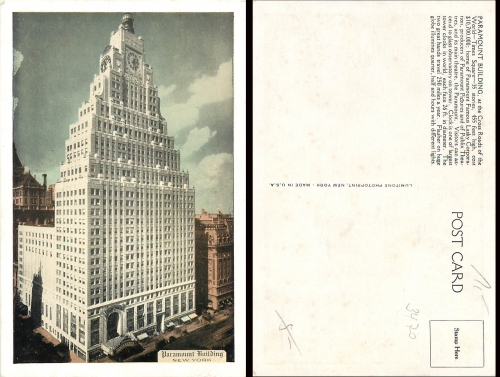 USA New York City Paramount Building *ca.1930