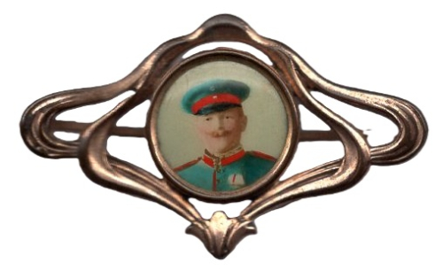 Patriotische Jugendstil Brosche 1. WK