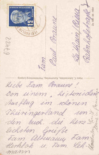 Paulinzella Klosterruine o 1952