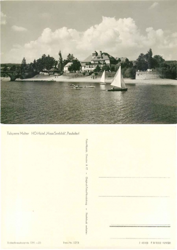 01744 Paulsdorf Hotel "Haus Seeblick" Talsperre Malter *1963 Hanich1273