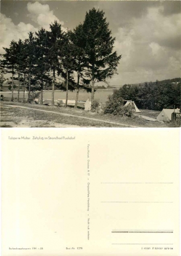 01744 Paulsdorf campsite in the lido dam Malter * 1960 Hanich1278