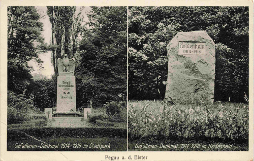 04523 Pegau an der Elster Gefallenen Denkmal * um 1930
