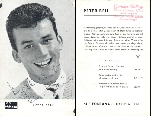 Peter Beil Fontana records, with autograph