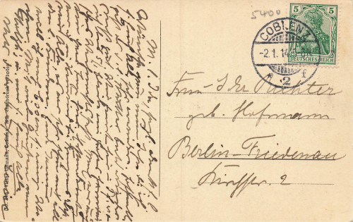 56072 Pfaffendorf Koblenz with Rhine steamer "Borussia" o 1914