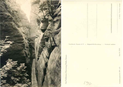 01824 Pfaffenstein Klammweg Saxon Switzerland climbing rock *1963 Hanich1563