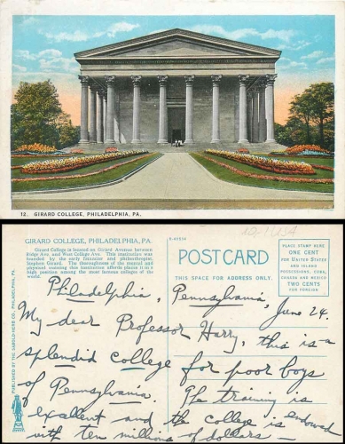 Pennsylvania Philadelphia Girard College gebr. ca. 1930Philadelphia Pennsylvania Girard College gebr. ca. 1930