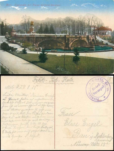 Pioneer Replacement Battalion No. 16 Feldpost 1915 on postcard Metz