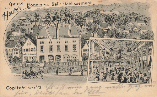 01796 Copitz Pirna Haufes Concert und Ball-Etablissement Litho o 1917
