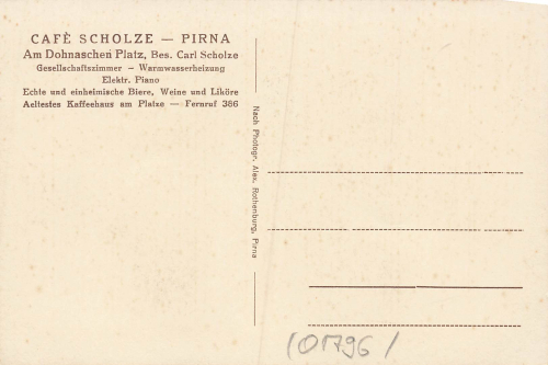 01796 Pirna Donaischer Platz Cafe Scholz Auto Reparatur Bieberstein * um 1930