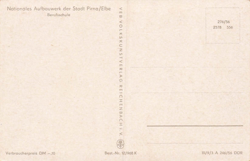 01796 Pirna Berufsschule des Nationalen Aufbauwerk * 1956