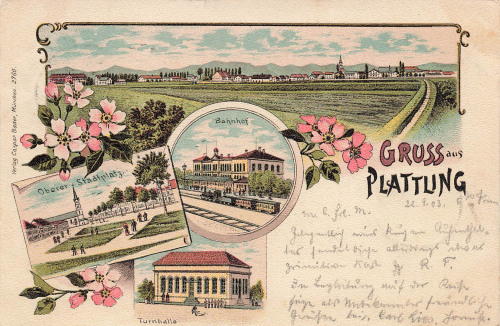 94447 Plattung Litho Bahnhof o 1908