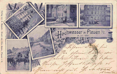 Plauen Vogtland Hochwasser 24. Juli 1901 o 1901