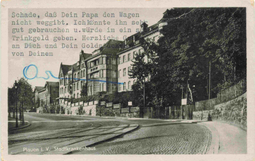 Plauen Vogtland Krankenhaus o 1954