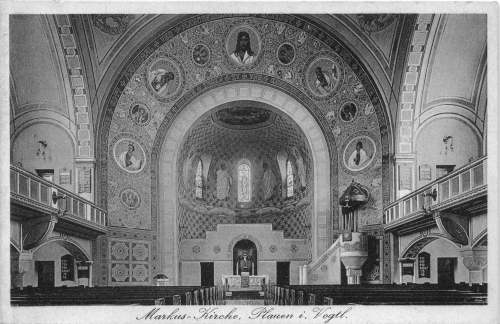 Plauen Vogtland Markus-kirche Innenansicht * um 1940