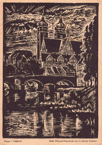 Plauen Vogtland Künstlerkarte A. Herold * um 1930