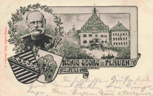 Plauen Vogtland König Georg von Sachsen in Plauen o 1903