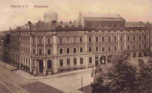 Plauen Vogtland Hauptpost o 1915