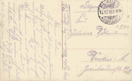 Plauen Vogtland Hauptpost o 1915