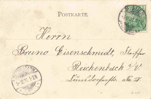 Plauen Vogtland Breite-Strasse und Industrieschule o 1901