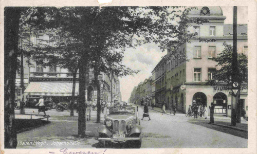 Plauen Vogtland Johanstrasse mit PKW BMW 315 o 1947