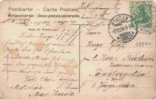Plauen Vogtland Touristen-Vereinshaus auf dem Tenneraberg o 1908