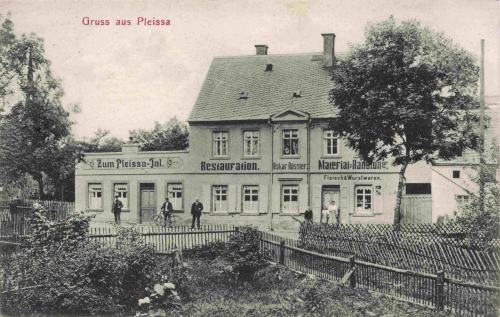 Pleißa (Limbach-Oberfrohna) Restauration Oskar Rössler Gasthof o 1909 Top Zustand