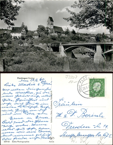 73207 Plochingen Neckar Bridge o 28.6.1960